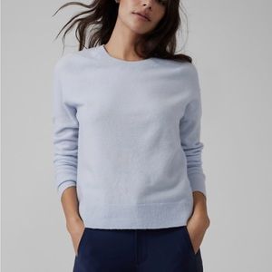 Athleta womens sweater hawthorn crew snowfall blue merino wool